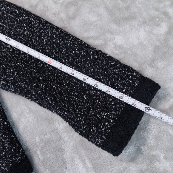 H&M Black White Textured Weave Wool Blend Tweed Lined Jacket Womens Size L - Picture 7 of 14